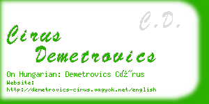cirus demetrovics business card